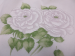 White roses handkerchief 31x31 cotton printed  hand rolled Lehner