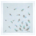 Mouchoir Petites Plumes 31x31cm coton imprimé et roulé main Lehner