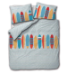 Duvet cover + pillowcase 65x65 cm 100% cotton colorful surfboards