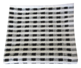 Vaatdoek +/- 34x34 cm 100% katoen zwart en wit