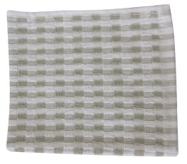 Lavette +/- 34x34 cm 100% coton gaufré beige et blanc