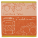 Essuie cuisine ou essuie main 50x50 cm Confiture abricot 100% coton jacquard