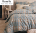 Duvet cover + pillowcase 100% cotton flannel, 170 gr/m², soft washable 60°C
