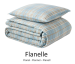 Duvet cover + pillowcase 100% cotton flannel, 170 gr/m², soft washable 60°C