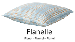 Pillowcase 100% cotton flannel, tartan, 170 gr/m², soft washable 60°C