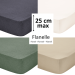 Fitted sheet 100% cotton flannel plain, 170 gr/m², soft and warm