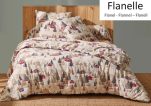 Housse couette + taie 65x65 cm  100% coton flanelle Montagnes enneigées