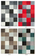 Badmat vierkante kleuren 100% acryl en anti-slip