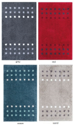 Tapis de bain petits carrés couleurs 100% acrylique et antidérapant
