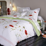 Housse couette + taie fleurs séd 100% coton peigné percale repassage facile