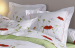 Bettbezug + Kissenbezug 100% gekämmte Baumwolle Perkal bestickt Bügelleicht