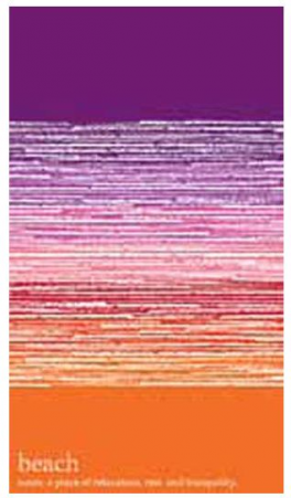 Beach towel 100x180 cm terry velor 100% cotton purple pink orange beach