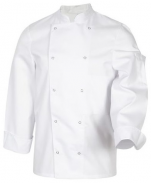 Weiße Küche Jacke Mel gemischt polyBaumwolle lange Ärmel