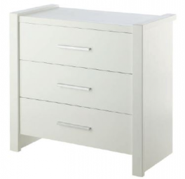 Commode blanche GO avec 3 tiroirs 982 x 497 x 920 mm